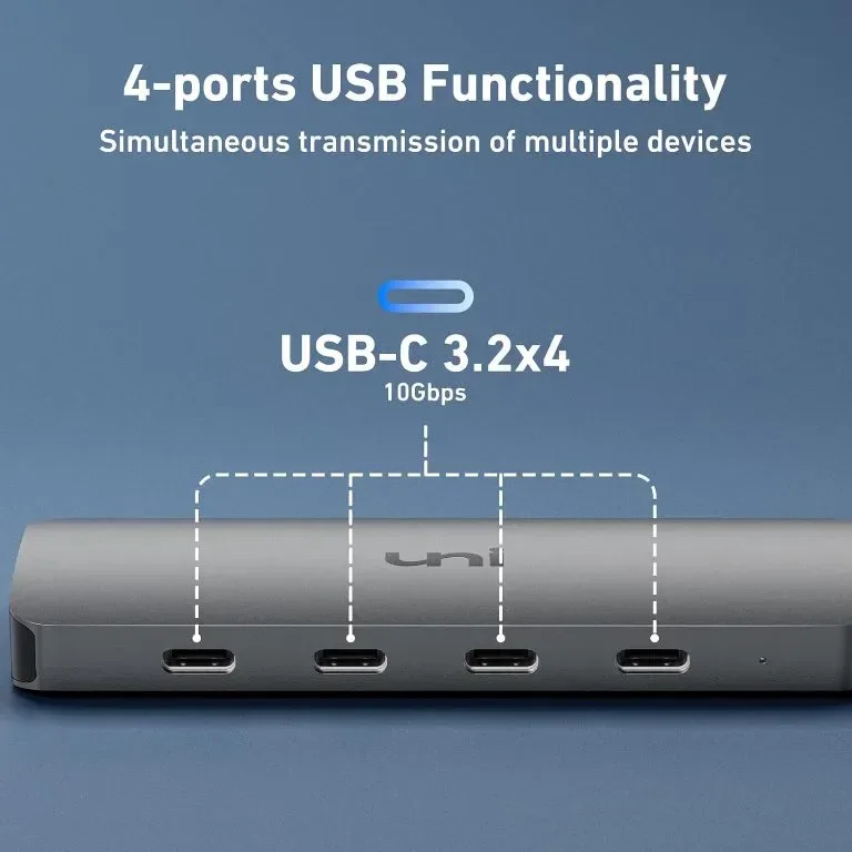 uni USB C хъб 10Gbps, USB C 3.2 Gen 2, 4 порта — снимка 8