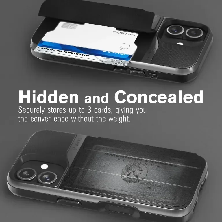 Калъф с портфейл VENA vCommute за iPhone 16 Pro, държач за карти с кожен капак и стойка - черен — снимка 2