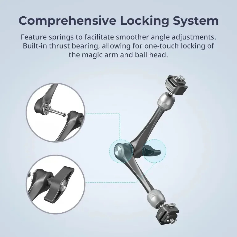 SMALLRIG 11" Magic Arm с розетка, структура за бързо освобождаване HawkLock H21, до 3 кг — снимка 6