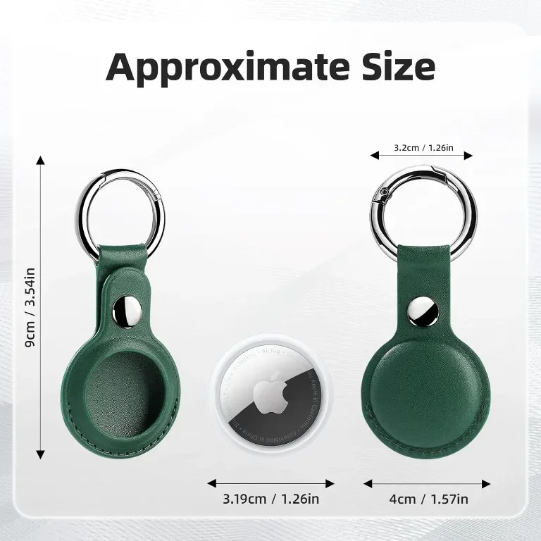 LETREEN 4 броя кожен калъф за Apple Airtag 2021 с ключодържател — снимка 3