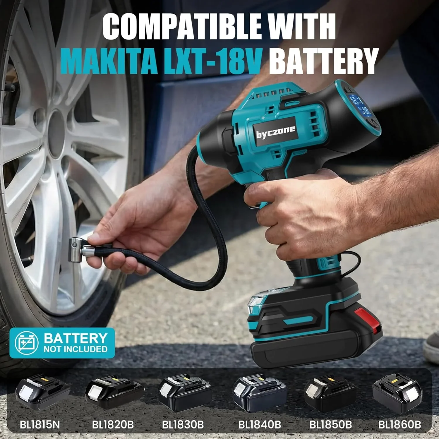 Безжичен въздушен компресор 160 PSI с LCD манометър за Makita 18V (без батерия) — снимка 5