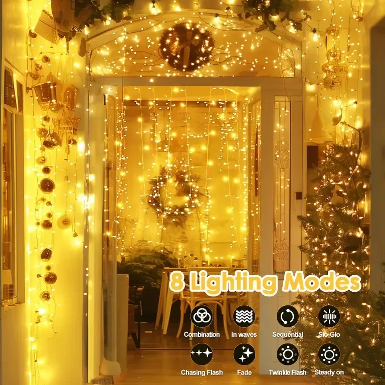 Auriostar 60m 600 LED лампички за коледно дърво с 8 режима/таймер/дистанционно, IP44 — снимка 3