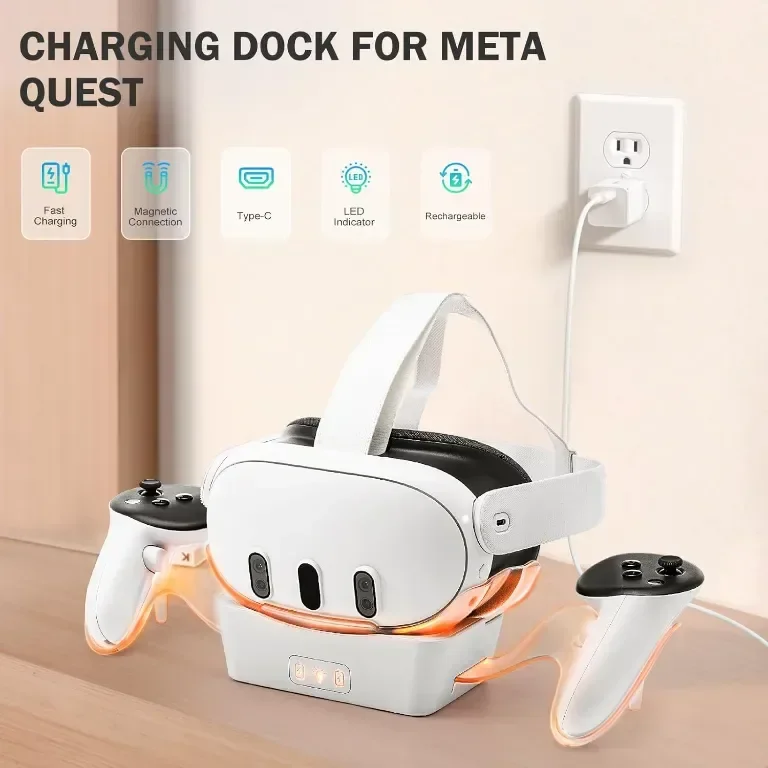 LYtech VR зарядна станция за Quest 3, 4х батерия за сензорни контролери — снимка 2