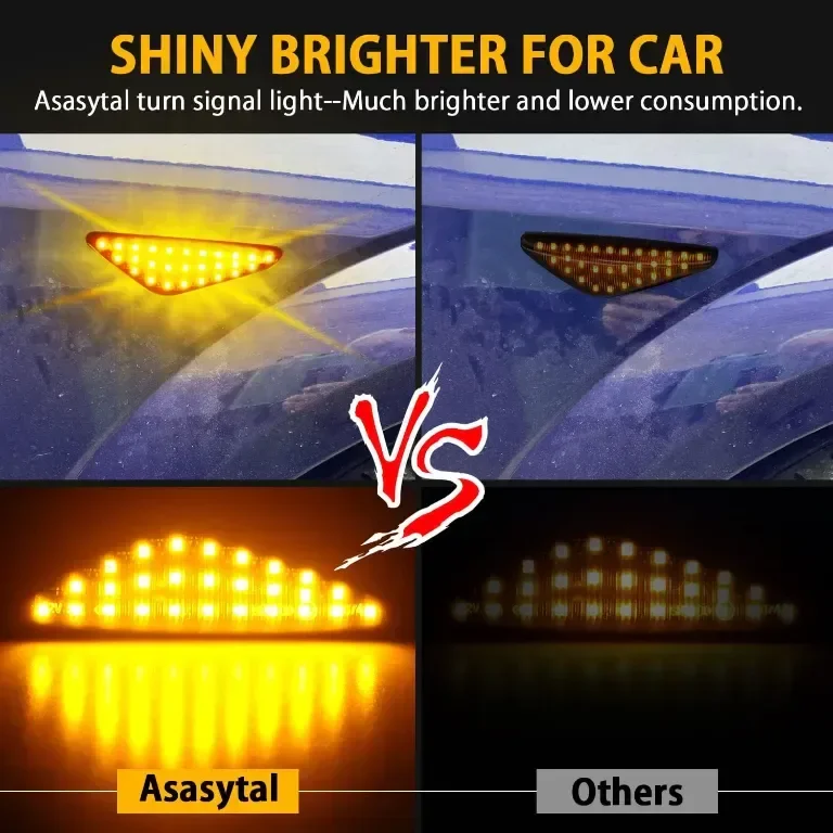 Asasytal LED динамичен мигач, Canbus CE E9 Съвместим с BMW X3 F25 X5 E70 X6 E71/E,2 бр — снимка 4