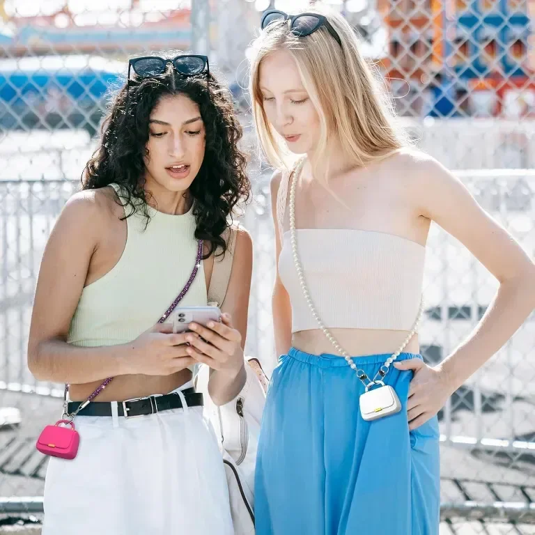 ANCwear безжични слушалки Bluetooth стилен дизайн на дамска чанта,бели — снимка 3