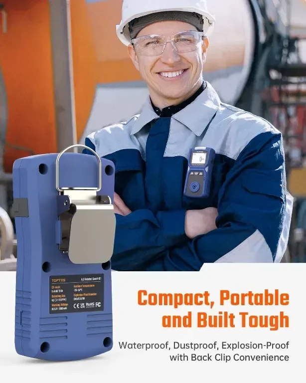 TOPTES Guard-611 H2S монитор, преносим H2S детектор, акумулаторен — снимка 4