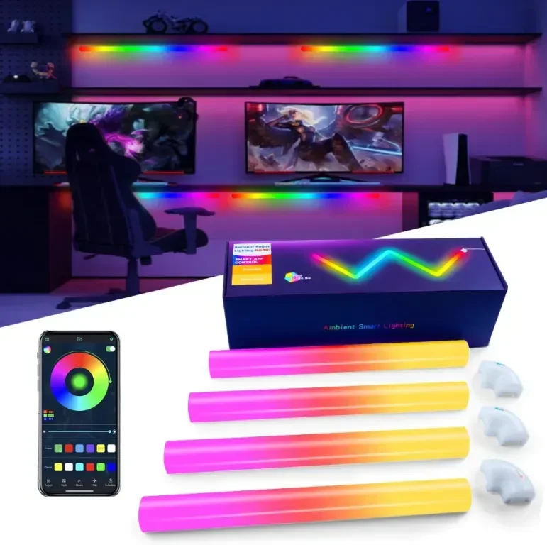 Интелигентни LED светлинни ленти, синхронизиране на музика, управление от Bluetooth APP
