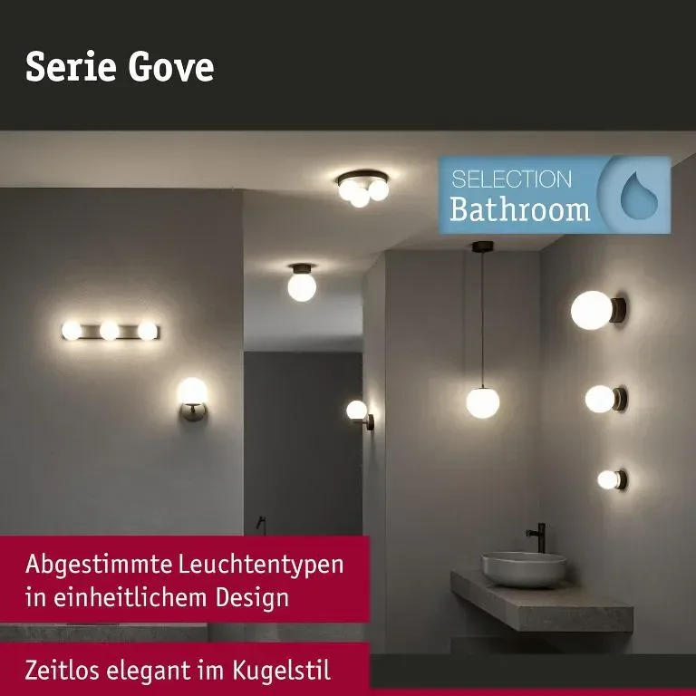 Paulmann 71069/71062 Таванно осветително тяло Selection Bathroom Gove IP44 G9 230V макс. 3x20W — снимка 3