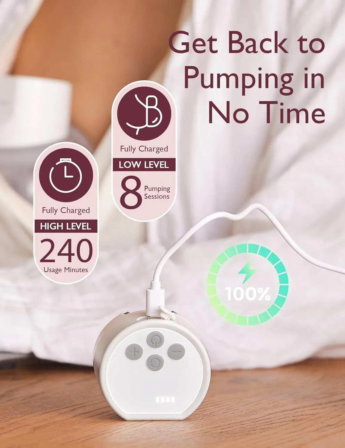 Momcozy S12 Pro преносима електрическа помпа за кърма – wearable, 1 брой, бяла — снимка 6
