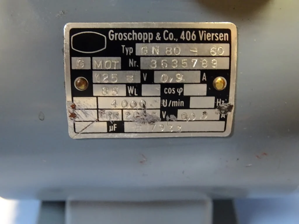 Ел. двигател Groschopp& Co GN 80-60 electric motor 85W 125V — снимка 3