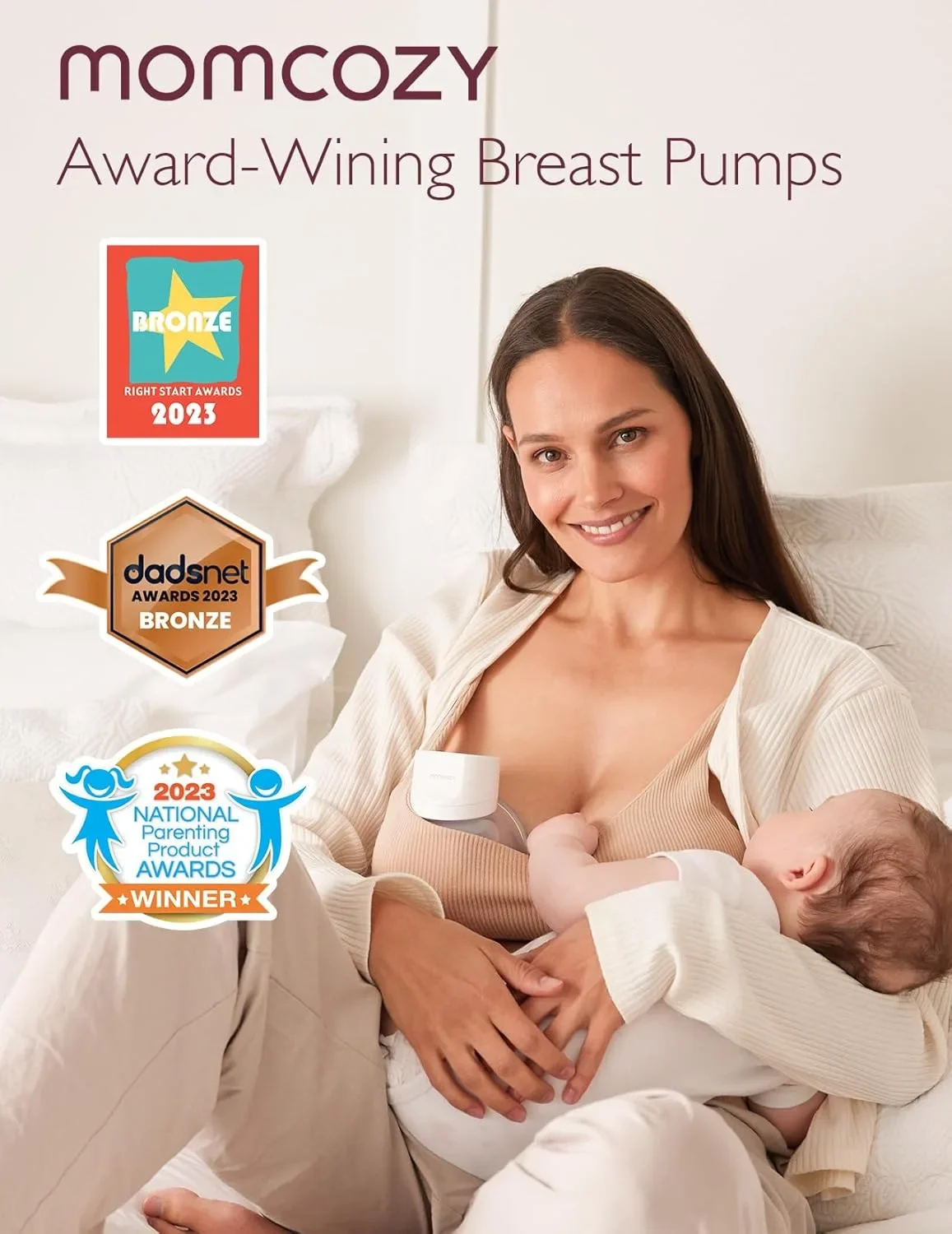 Momcozy S12 Pro преносима електрическа помпа за кърма – wearable, 1 брой, бяла — снимка 7