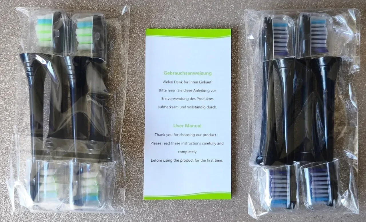 Резервни глави за четка Philips Sonicare, комплект от 4 избелващи + 4 прецизно почистващи, черни — снимка 9