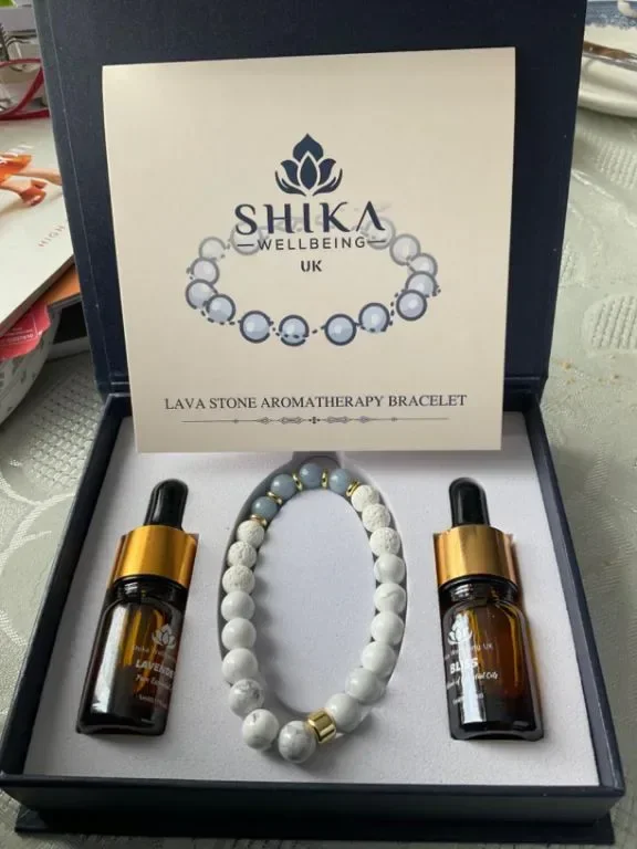 Shika Wellbeing Релаксиращ подарък за жени Lava Rock Healing Diffuser Гривна за тревожност — снимка 7