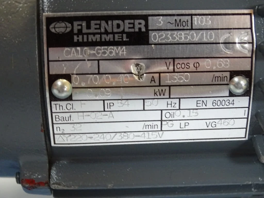 Мотор редуктор Flender Himmel CA10-G56M4 Gear Motor 0.09kW 1350min-1 — снимка 7
