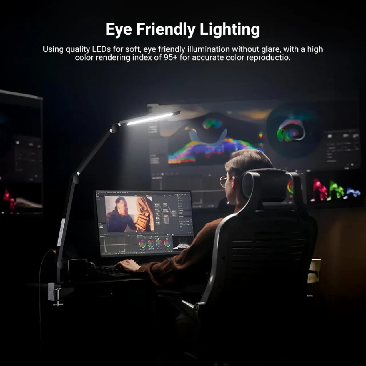 LED лампа NEEWER 108 см с щипка и двойна светлинна лента за бюро, 12W, CRI95+, ME-DL02 — снимка 5