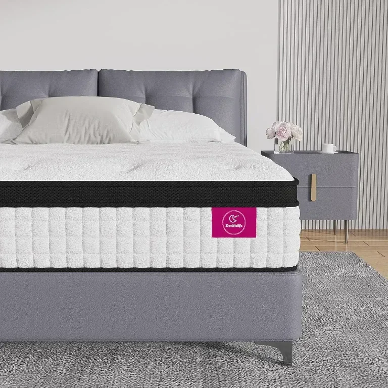 Двоен матрак Doublelife 4FT6, 11-инчов матрак от мемори пяна с гел, 9 зони, (135x190x28 см)