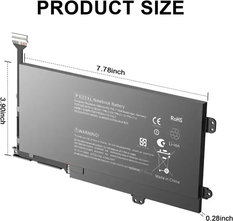 PX03XL лаптоп батерия за HP Envy 14 Touchsmart M6 M6-k — снимка 3