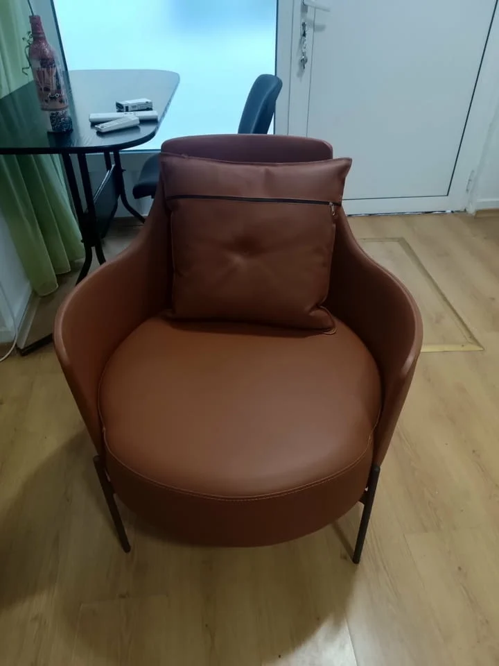 Продавам светло кафяво кожено кресло — снимка 4