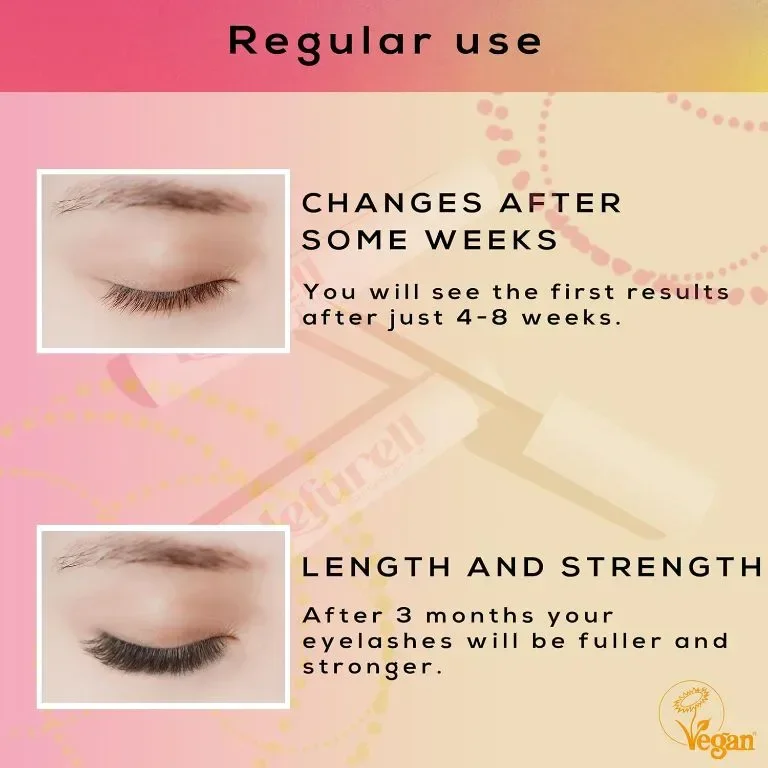 LEFURELL Eyelash Growth Серум за мигли, по-дълги, плътни и по-здрави мигли, без хормони, веган, 3 мл — снимка 3