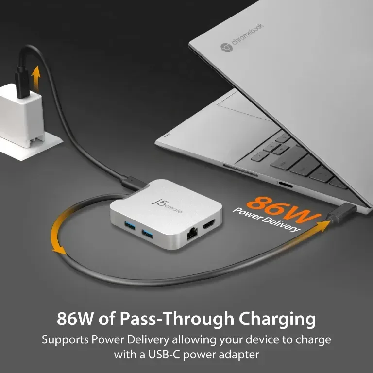 j5create USB C хъб за MacBook, ChromeBook, XPS, Surface Pro (JCD391) — снимка 4
