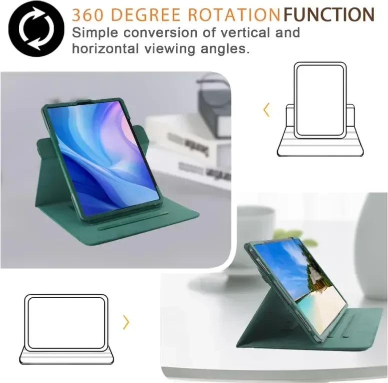 Калъф DINGGUAGUA за Apple iPad Air 11 инча (M2) 2024 iPad Air5 /Air4 /Pro 2020/2022 10,9",тъмнозелен — снимка 2