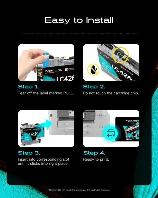 iNKPAD LC426 LC-426 касети с мастило, съвместими за Brother LC-426XL (4 касети) — снимка 6