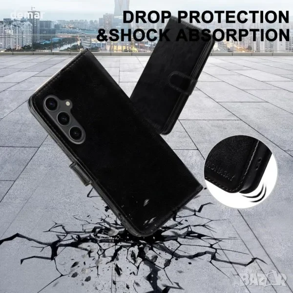 MONASAY Wallet кожен калъф-портфейл за Samsung Galaxy S24+ / S24 Plus 5G (6.7 инча) с протектор и RFID блокер — снимка 8