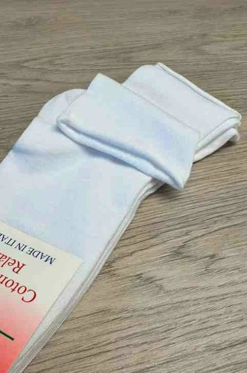 3чифта Mansue 35-40, 40-46 италиански 4 цвята памучни чорапи без ластик широки чорапи за диабетици — снимка 4