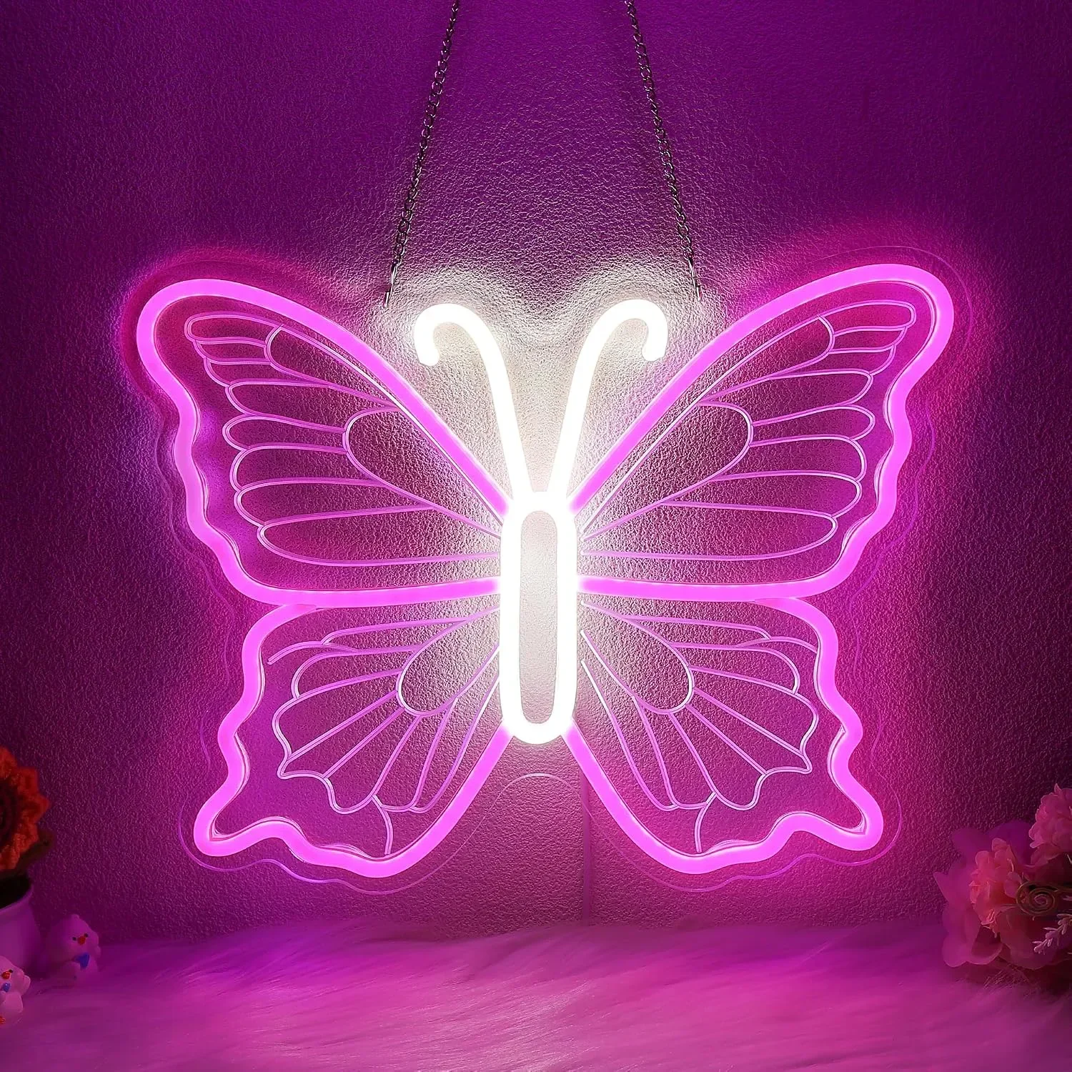 LED неонова пеперуда с USB захранване и регулируема яркост