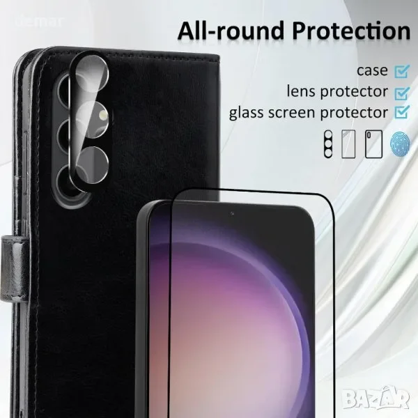 MONASAY Wallet кожен калъф-портфейл за Samsung Galaxy S24+ / S24 Plus 5G (6.7 инча) с протектор и RFID блокер — снимка 5