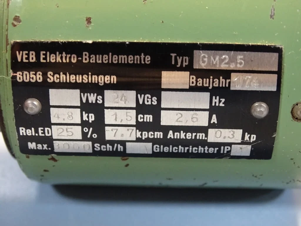 Ел. магнит VEB Typ GM2.5 control magnet 24VDC — снимка 4