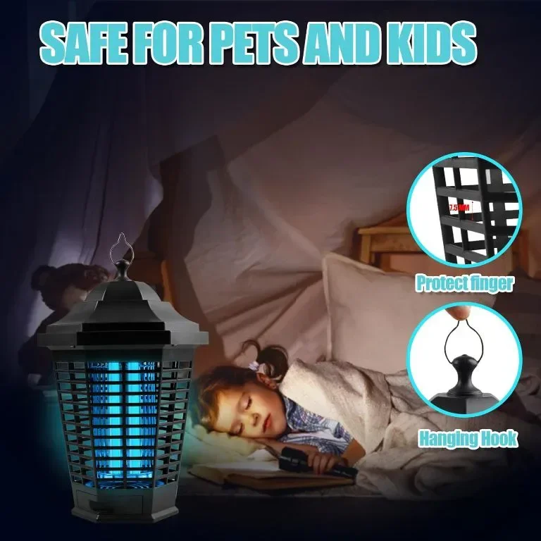 Mosquito Zapper Електрическа лампа за унищожаване на комари,13W 4200V UV лампа без токсични химикали — снимка 3