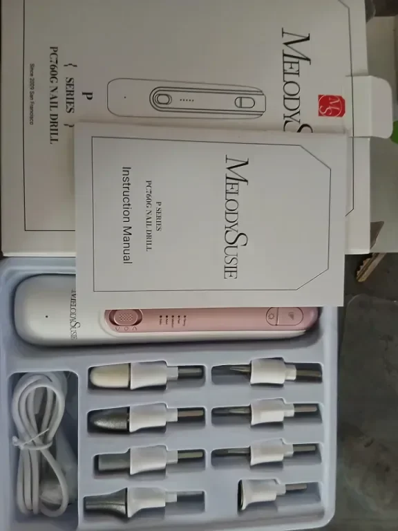 Електрически комплекти за маникюр и педикюр Melodysusie с 8 накрайника PC760G,преносим,акумулаторен — снимка 3