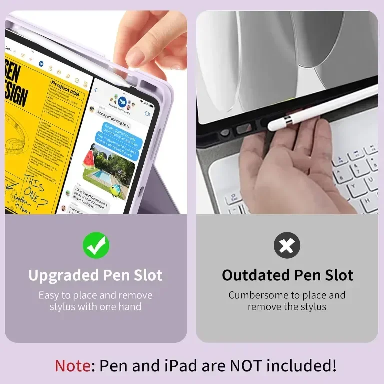 Калъф BQDIYOO с клавиатура за iPad 10-то поколение 10,9 инча, 7 цвята подсветка, лилав — снимка 7