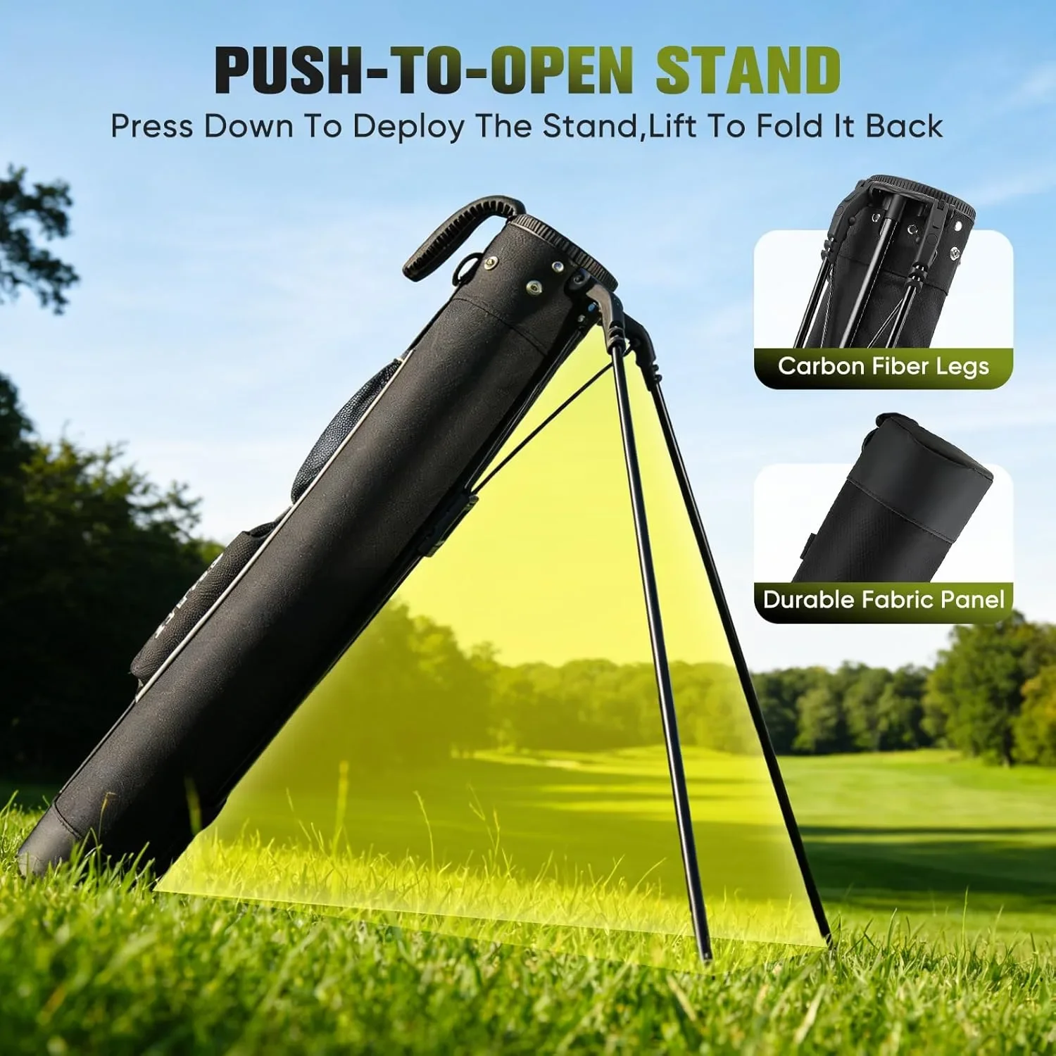 Голф стойка - чанта за клубове с отделения и сгъваеми крака (до 7–8 клуба) — снимка 2