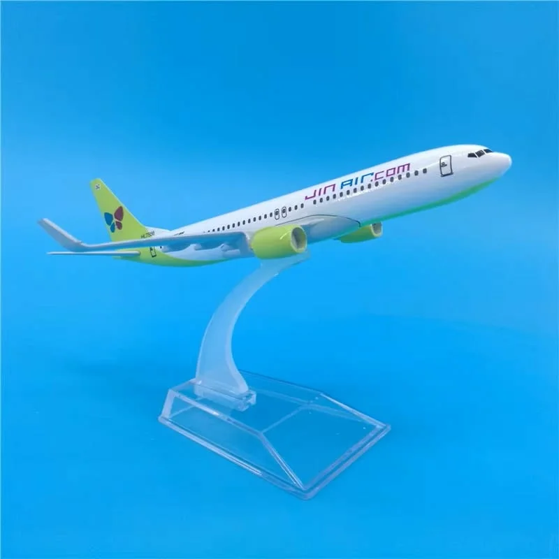Бойнг 737 самолет модел макет Jin Air метален нискотавифна авиокомпания полетите летище — снимка 7