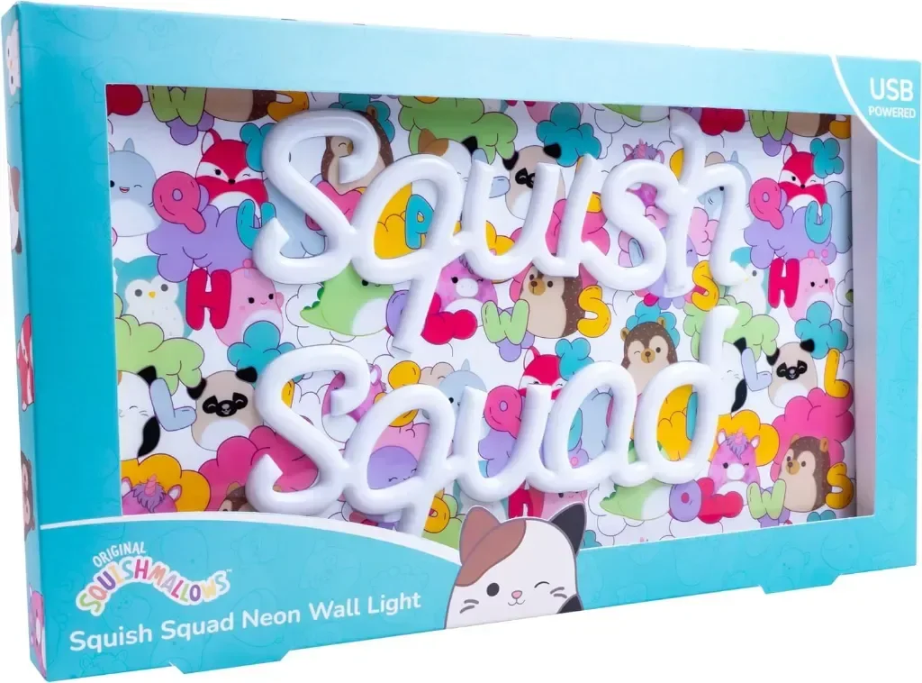 Fizz Creations Squishmallows Squish Squad, неонова табела за стена, USB захранване, LED — снимка 7