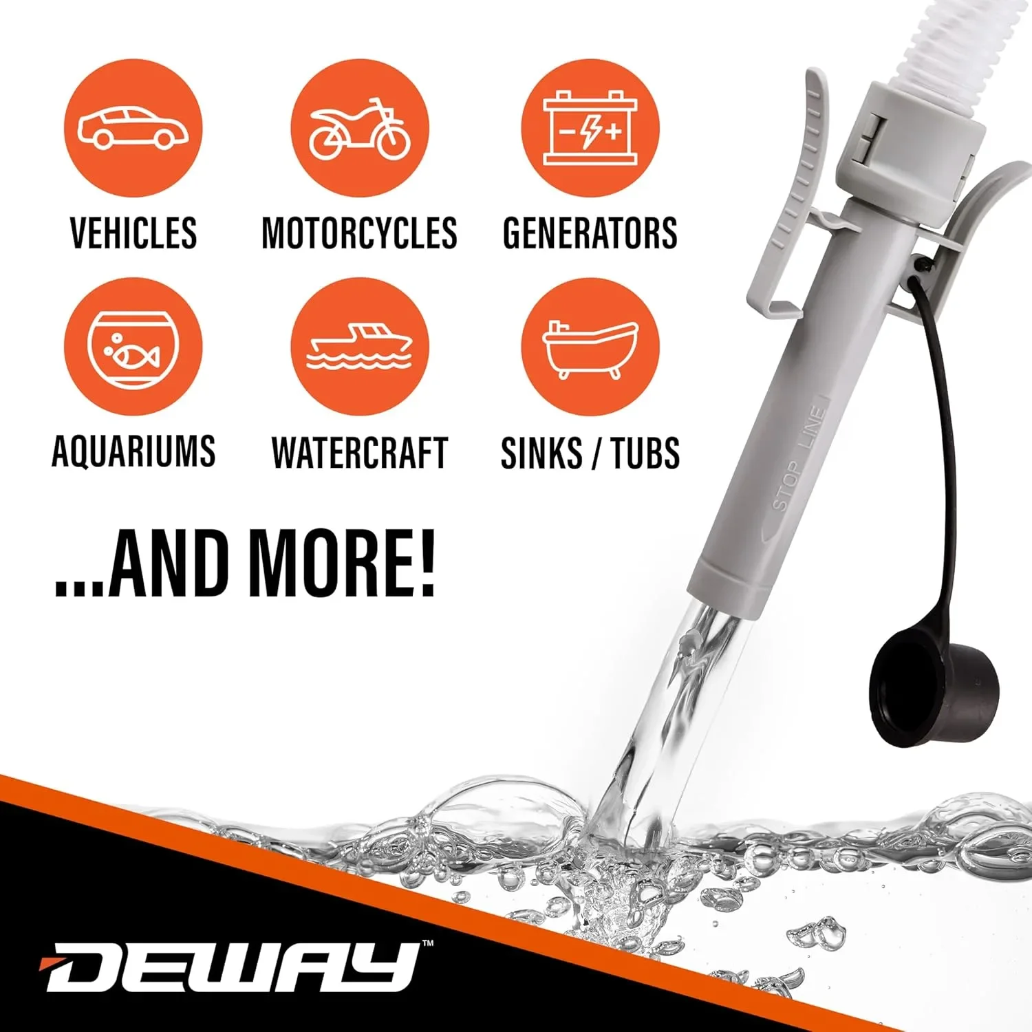 DEWAYY автоматична помпа за прехвърляне на горива и течности (AUTO-STOP NOZZLE) с маркуч и приставка — снимка 3