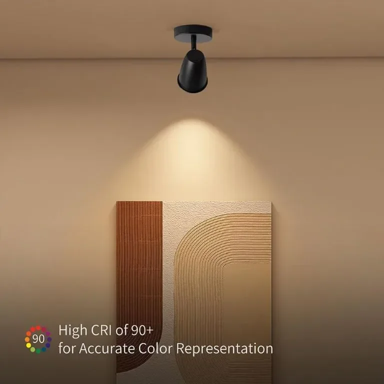Aisilan Черен таванен прожектор, въртящ се, вкл. 7W GU10 LED крушка — снимка 4