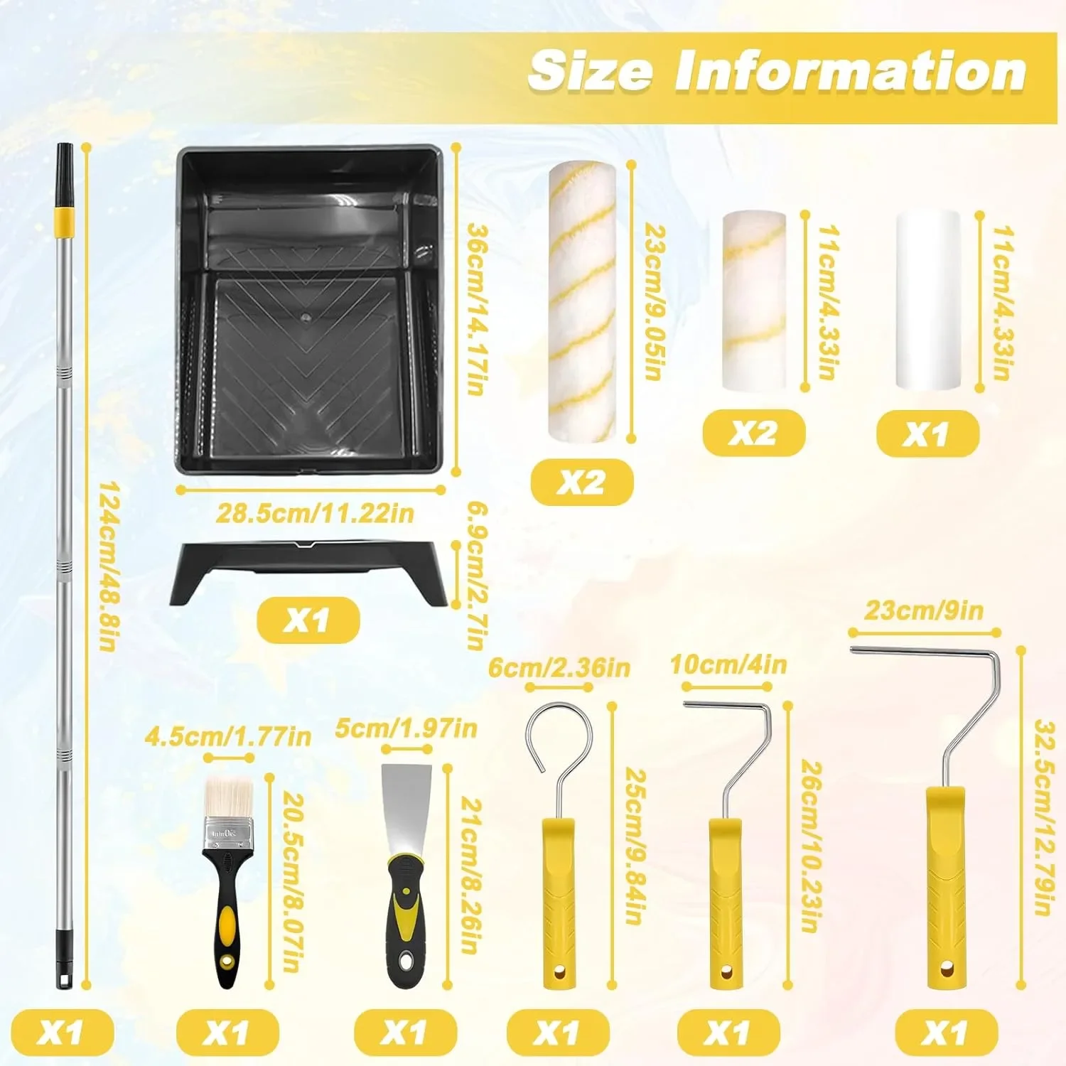 Комплект за боядисване Easy Coater – 12 валяци с удължител, тава и аксесоари — снимка 5