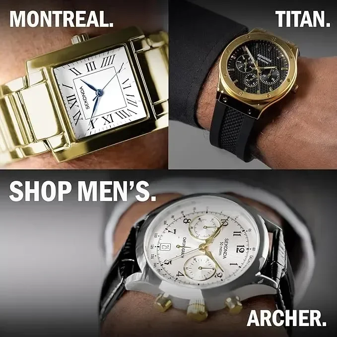 Мъжки часовник Sekonda Titan 42 мм с кварцов механизъм в черно — снимка 6
