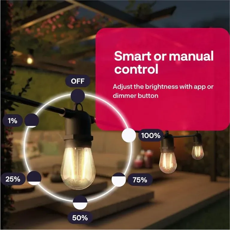 Външни стрингови лампи Innr, 8 м - Работи с Hue*, Amazon Echo (4-то поколение) и SmartThings — снимка 5