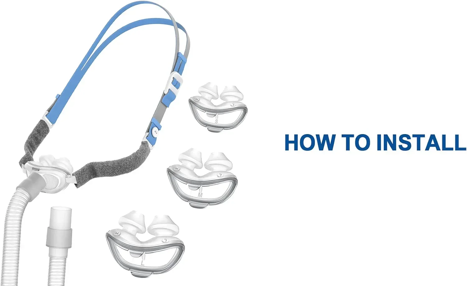 Комплект назални възглавнички BlessEase за CPAP AirFit P10 с 3 размера — снимка 2