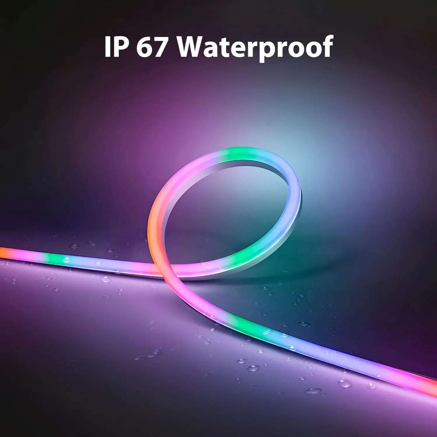 FWoche Magic Neon Lights RGB+IC LED неонова въжена светлина 5м с Bluetooth приложение и IR дистанционно — снимка 4
