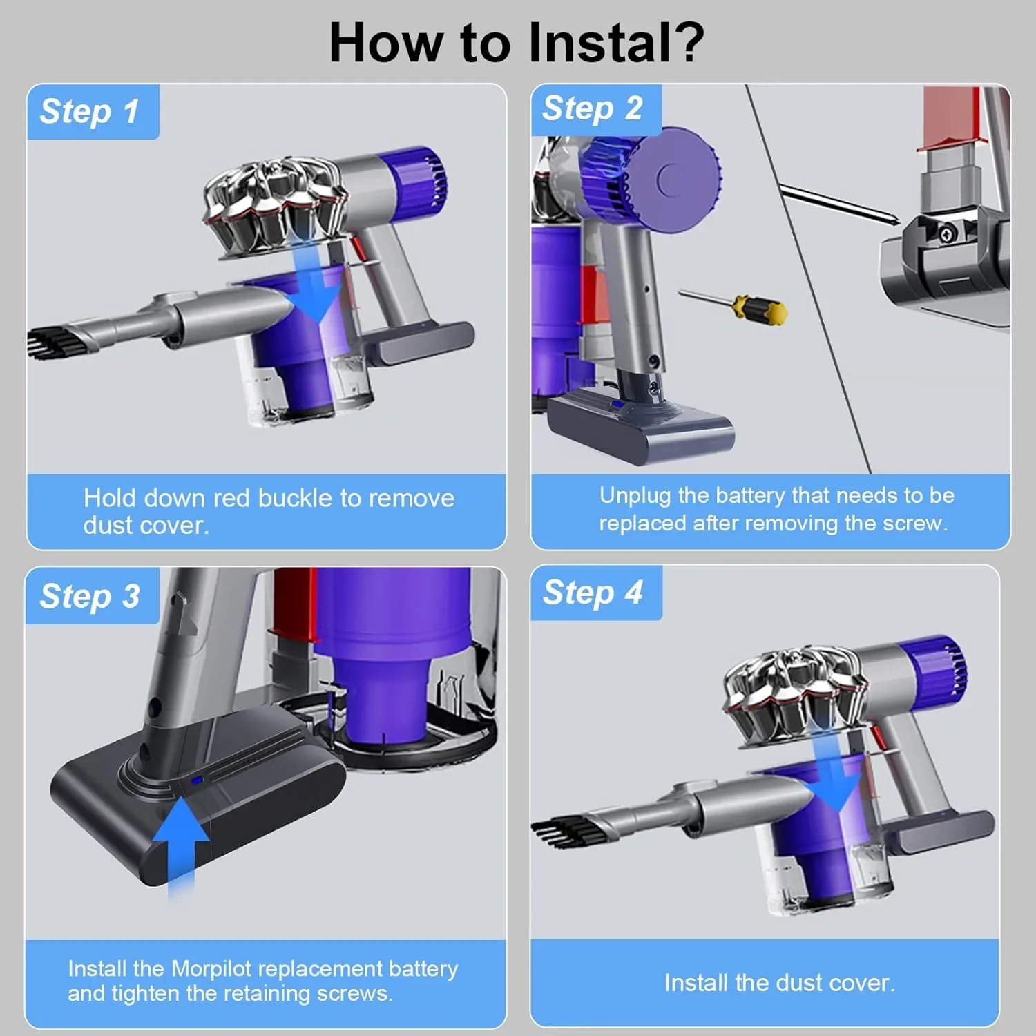Резервна батерия за прахосмукачка Dyson V7/V7 Slim 21.6V 4.6Ah + 2 филтъра — снимка 6