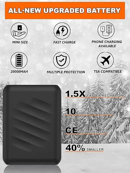 Мъжка отопляема жилетка GOKOZY с 12V батерия 20000mAh, 15 отоплителни зони — снимка 3