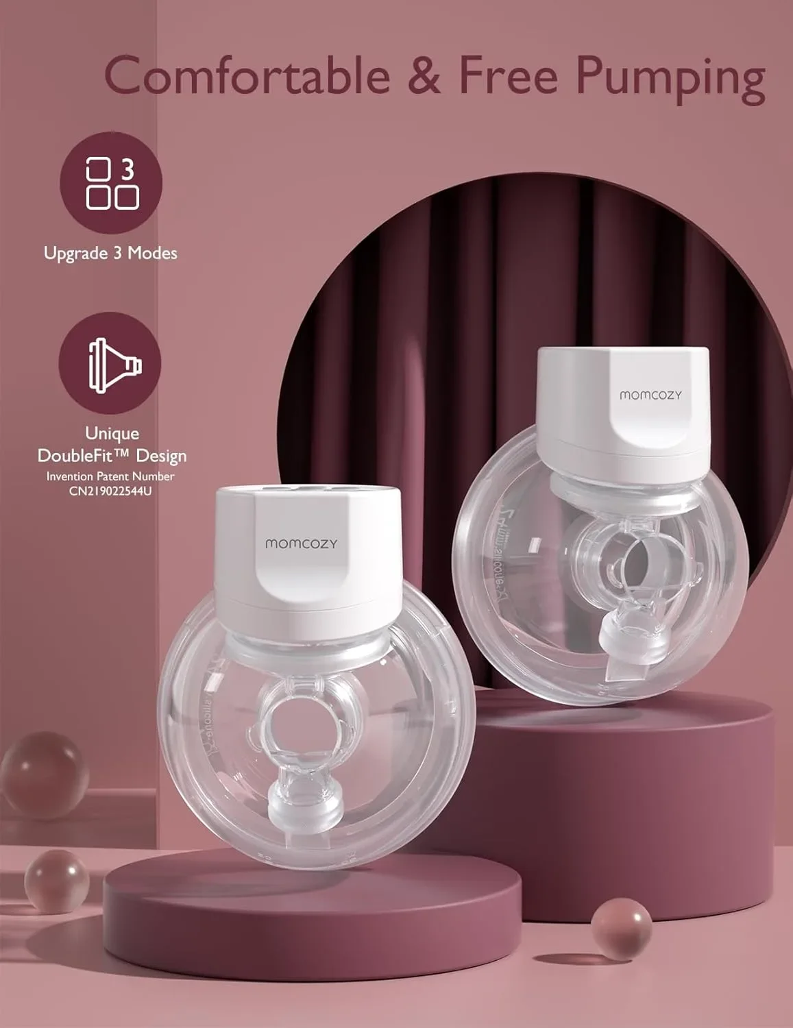 Momcozy S12 Pro преносима електрическа помпа за кърма – wearable, 1 брой, бяла — снимка 3