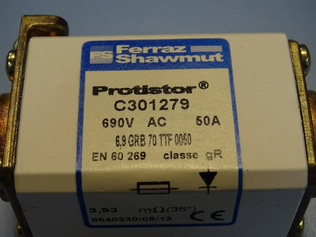 Предпазител Ferraz Shawmut Protistor C301279 Fuses 6.9GRB70TTF0050 50A 690VAC — снимка 6