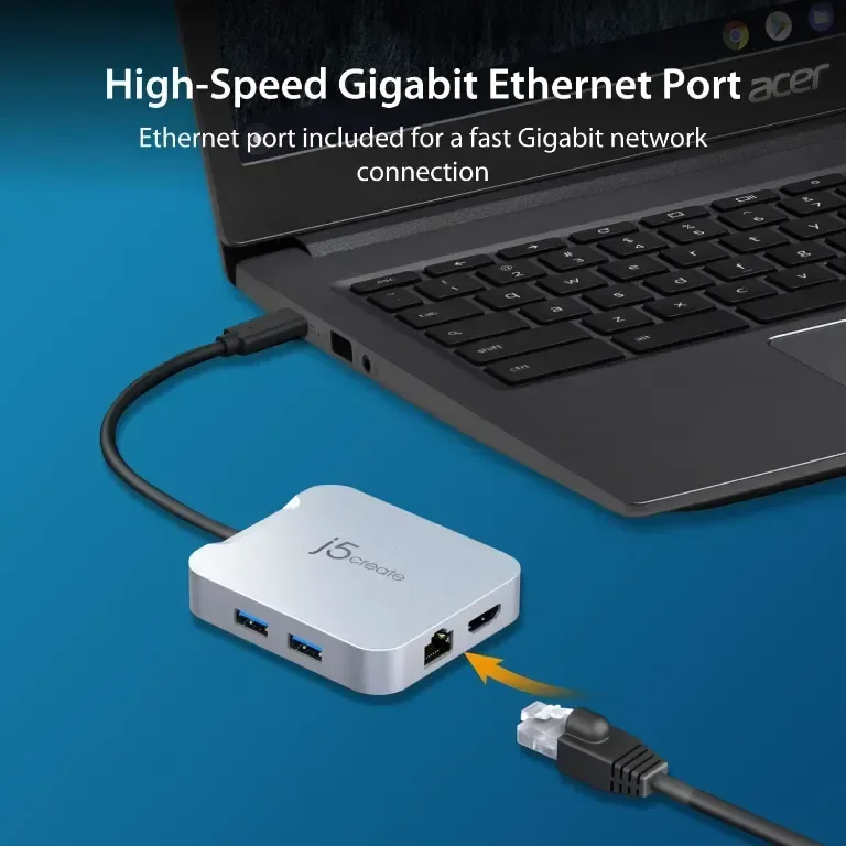 j5create USB C хъб за MacBook, ChromeBook, XPS, Surface Pro (JCD391) — снимка 5