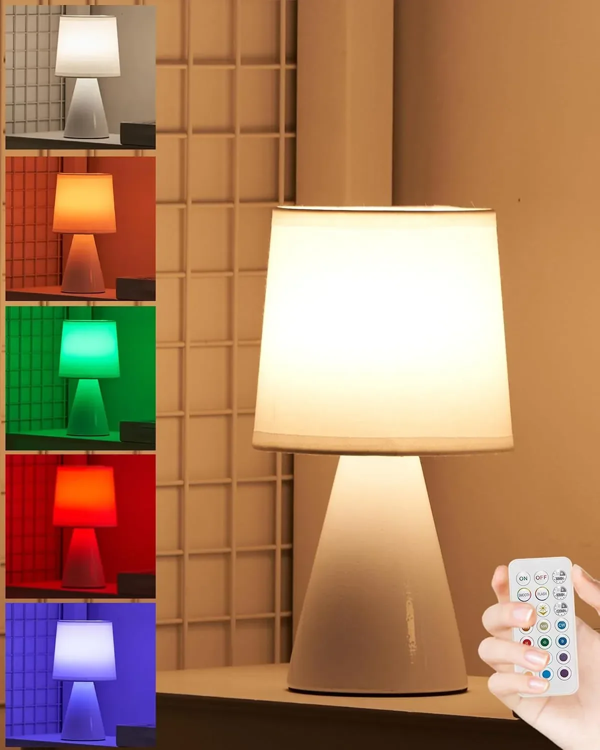 Безжима смарт настолна лампа с дистанционно, RGB и таймер